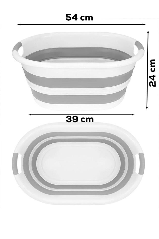 Porsima 2li Katlanır Temizlik Seti - Katlanır Sepet 25lt - Katlanır Kova 10lt