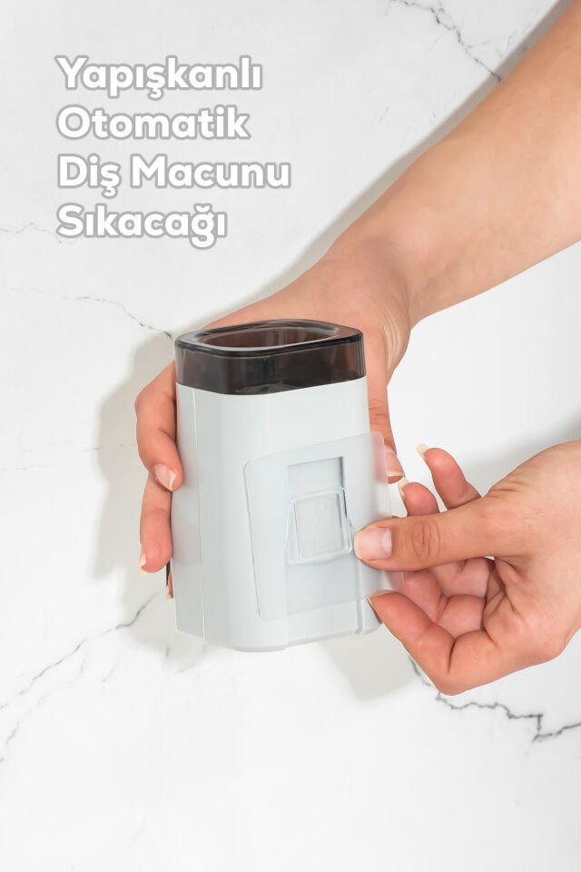 Porsima M543 Yapışkanlı Otomatik Diş Macunu Sıkacağı - Duvara Monte Pratik Dispenser