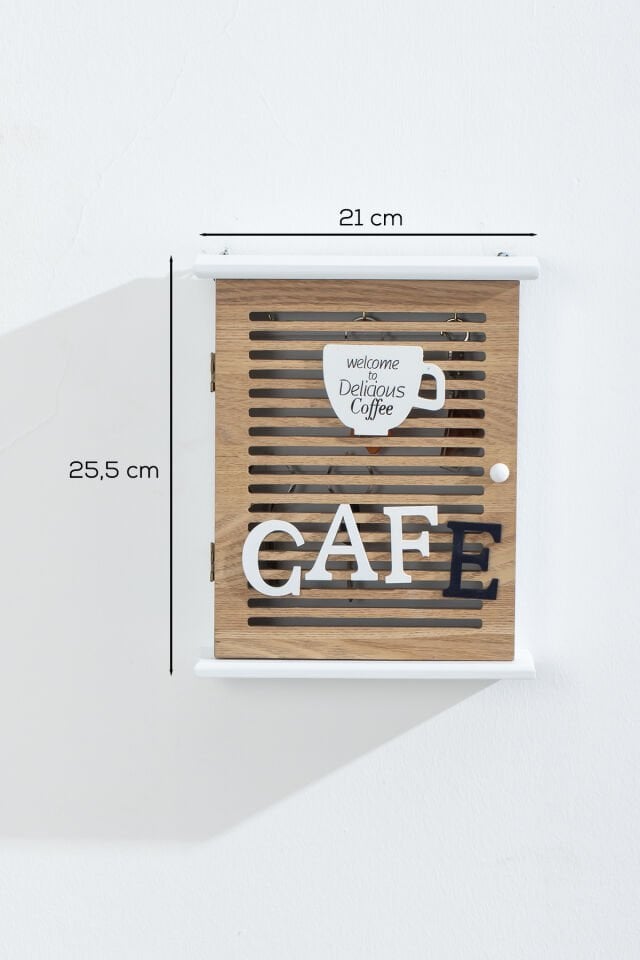 Porsima 2067 Duvara Montajlı Dekoratif Anahtarlık Dolabı - Duvar Askılı Anahtar Saklama Kabini 21X25,5cm