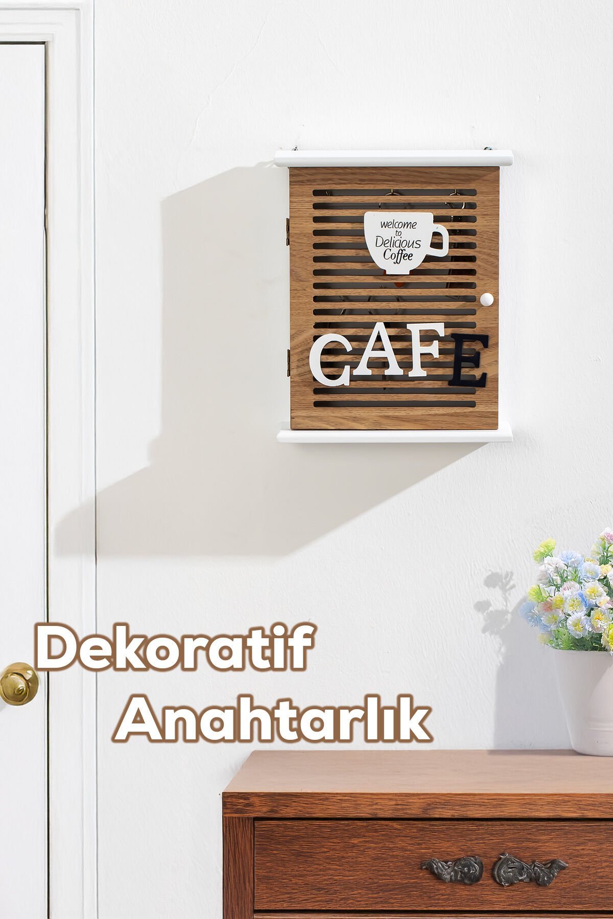 Porsima 2067 Duvara Montajlı Dekoratif Anahtarlık Dolabı - Duvar Askılı Anahtar Saklama Kabini 21X25,5cm
