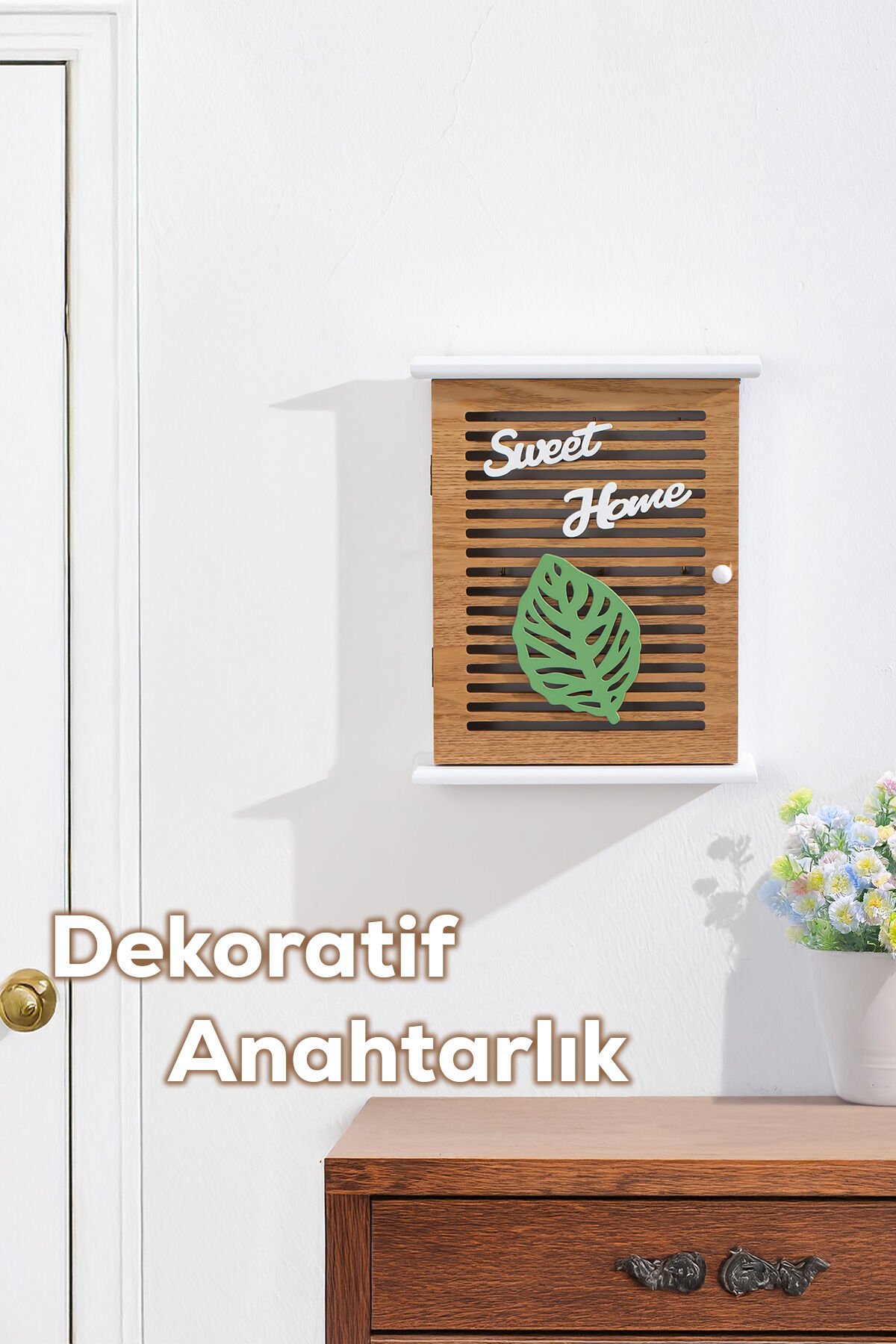 Porsima 2069 Duvara Montajlı Dekoratif Anahtarlık Dolabı - Duvar Askılı Anahtar Saklama Kabini 21X25,5cm