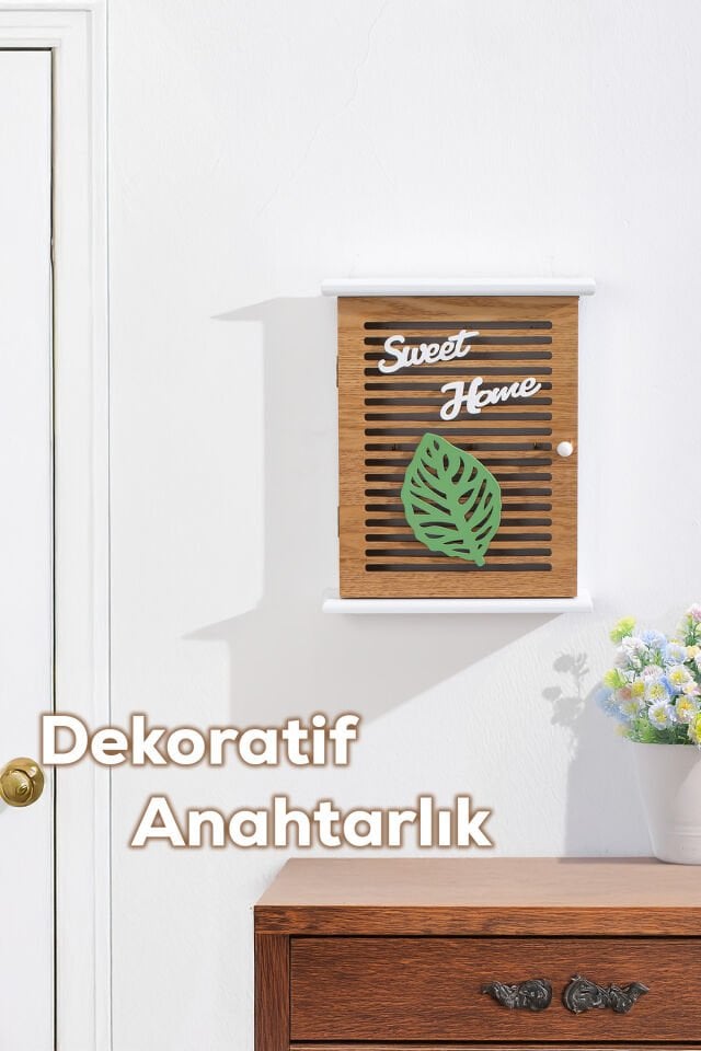 Porsima 2069 Duvara Montajlı Dekoratif Anahtarlık Dolabı - Duvar Askılı Anahtar Saklama Kabini 21X25,5cm