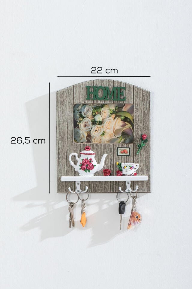 Porsima 2070 Duvara Montajlı Dekoratif Anahtarlık - Duvar Askılı Anahtar Düzenleyici 22X26,5cm