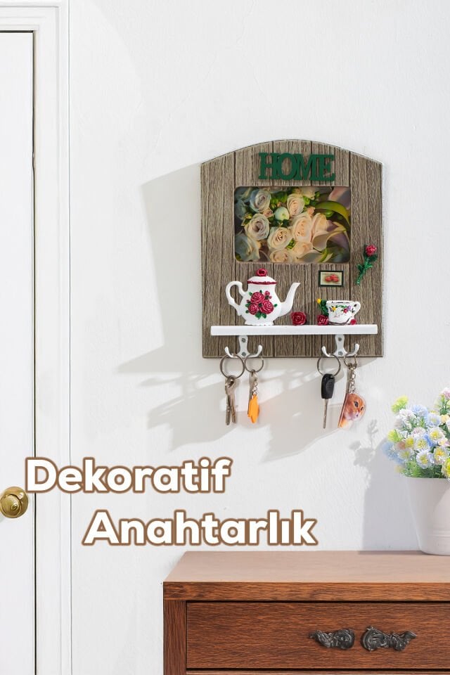 Porsima 2070 Duvara Montajlı Dekoratif Anahtarlık - Duvar Askılı Anahtar Düzenleyici 22X26,5cm