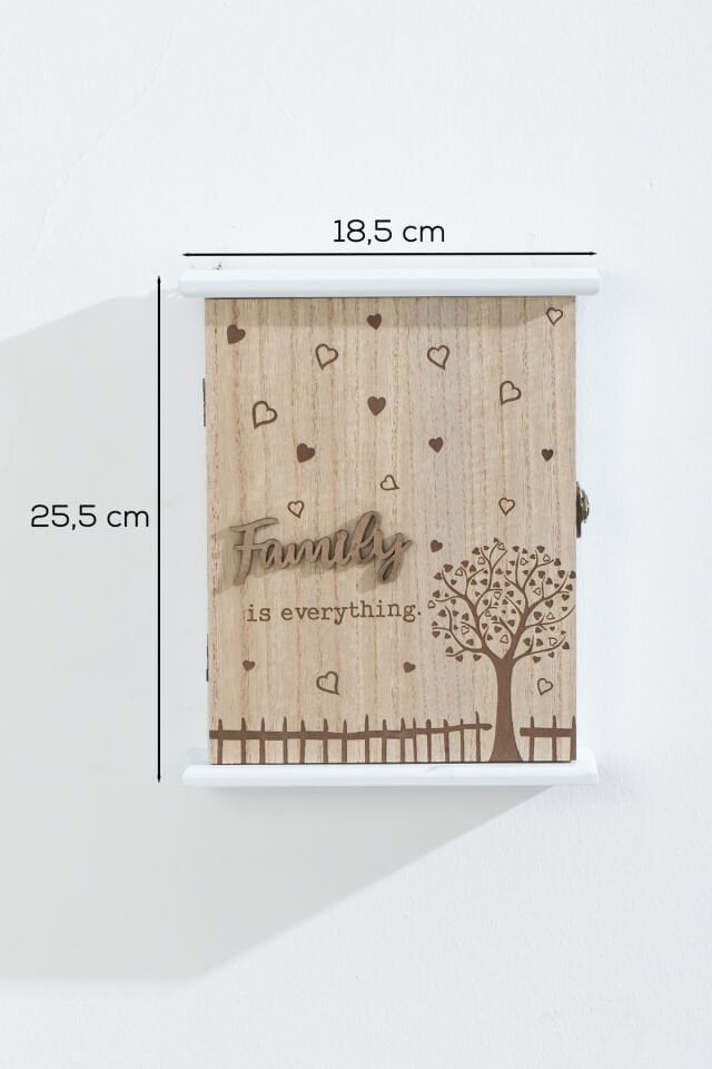 Porsima 2072 Duvara Montajlı Dekoratif Anahtarlık Dolabı - Duvar Askılı Anahtar Saklama Kabini 18,5X25,5cm