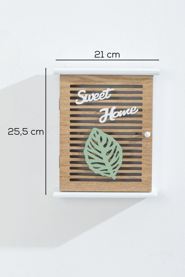 Porsima 2069 Duvara Montajlı Dekoratif Anahtarlık Dolabı - Anahtar Askılığı Saklama Kabini 21X25,5cm