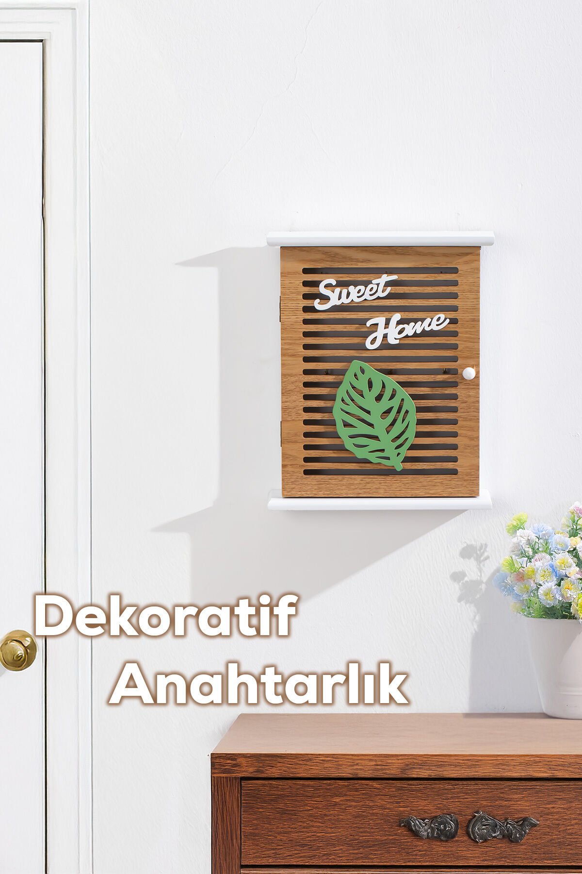 Porsima 2069 Duvara Montajlı Dekoratif Anahtarlık Dolabı - Anahtar Askılığı Saklama Kabini 21X25,5cm