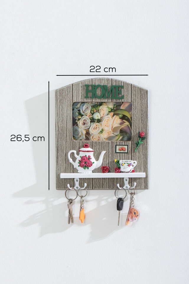 Porsima 2070 Duvara Montajlı Dekoratif Anahtarlık Dolabı - Anahtar Askılığı Saklama Kabini 22X26,5cm