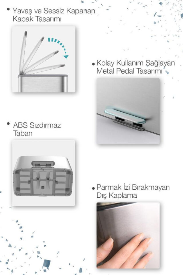 Herevin 5 Lt Paslanmaz Çelik Çöp Kovası