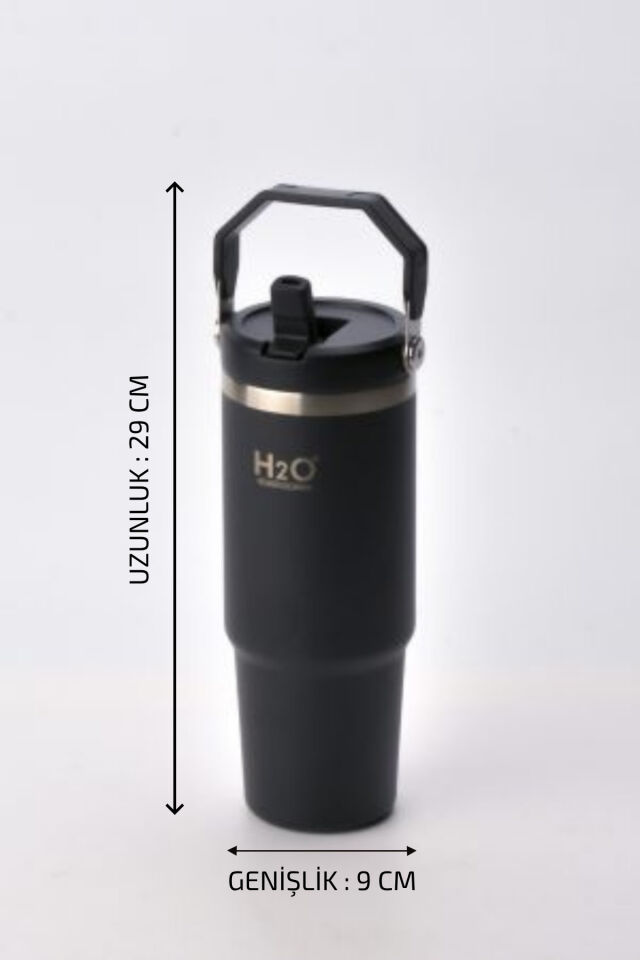 Porsima Termos Kupa Pipetli * 900 ML * Siyah