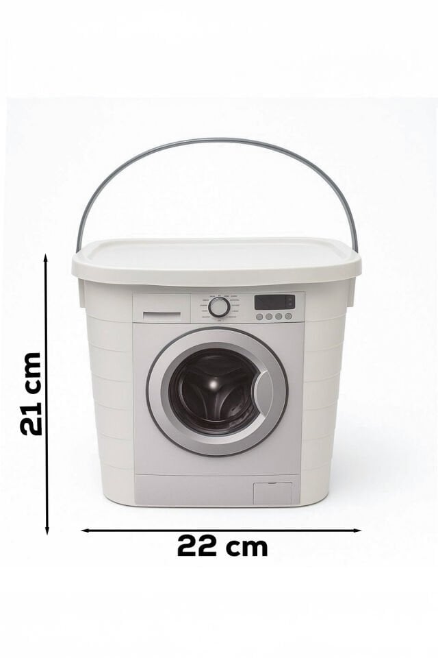 Porsima Mega Boy Kendinden Etiketli Çok Amaçlı Toz Deterjan Kutusu Kapaklı Saklama Kutusu Kabı 7,3lt