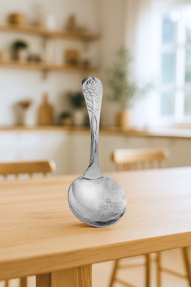 Porsima 5216 Metal Gümüş Sos Kaşığı-Kaşık 13 cm