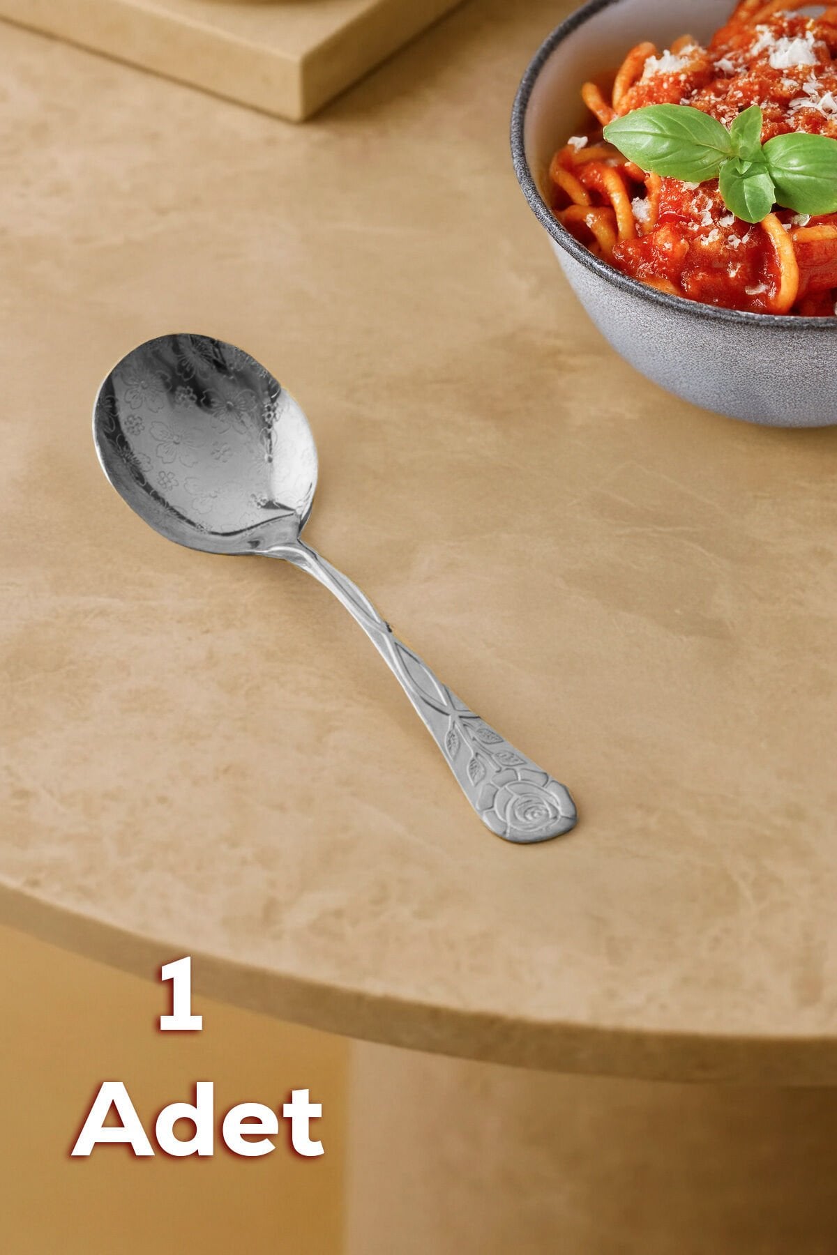 Porsima 5216 Metal Gümüş Sos Kaşığı-Kaşık 13 cm