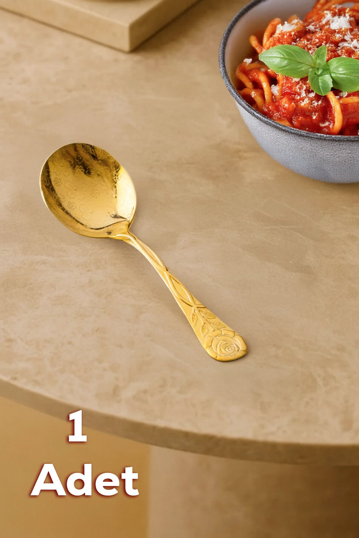 Porsima 5217 Metal Gold Sos Kaşığı-Kaşık 13cm