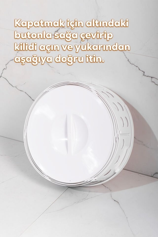 Porsima 25100 Teleskopik Katlanır Sepet Katlanabilir Çamaşır Sepeti Orta Boy Katlanır Çamaşır Sepeti Beyaz 15LT