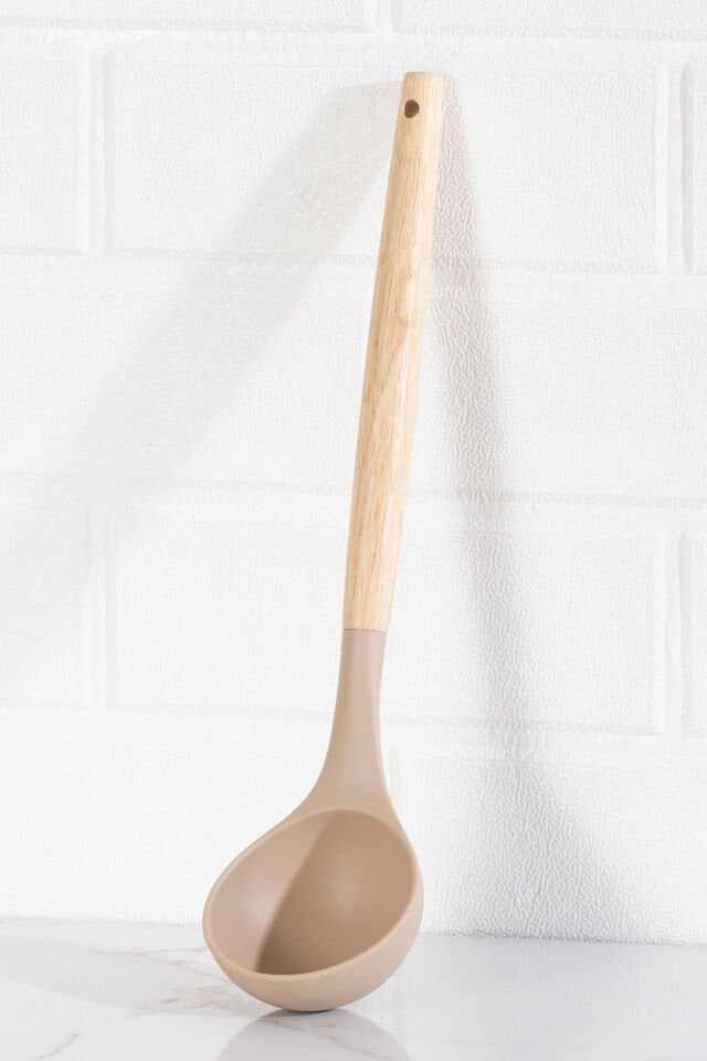 Porsima 3167 Bambu Ahşap Saplı Silikon 4 Parça Servis Takımı Seti Kapicino