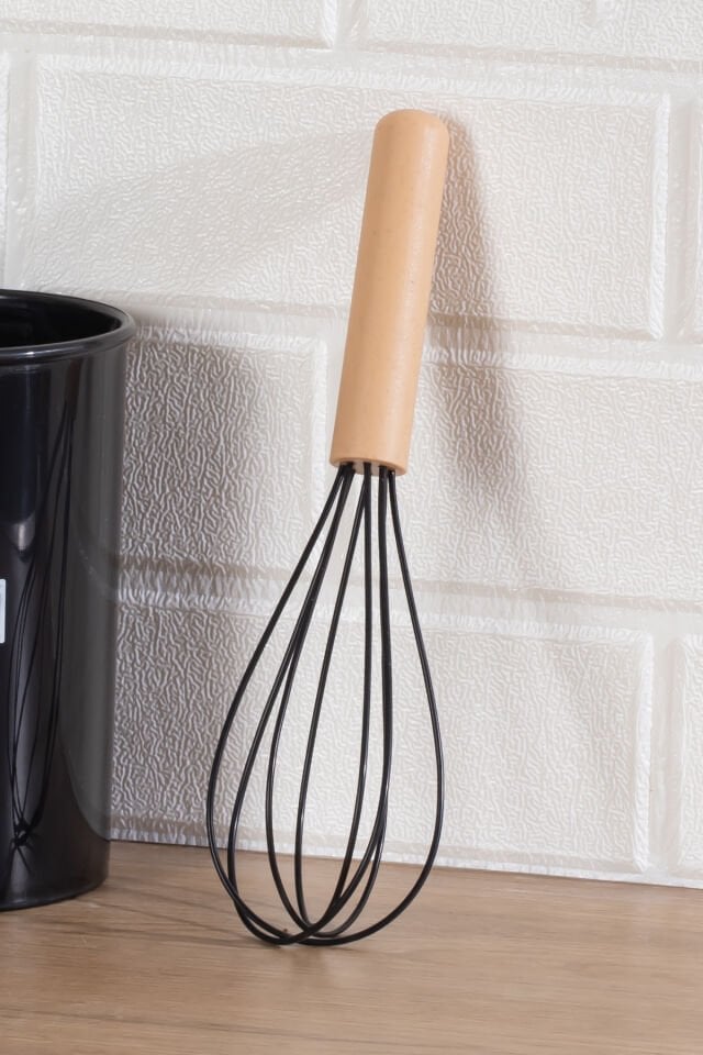 Porsima 3165 Standlı Bambu Ahşap Saplı Silikon 11 Parça Servis Takımı Seti Siyah