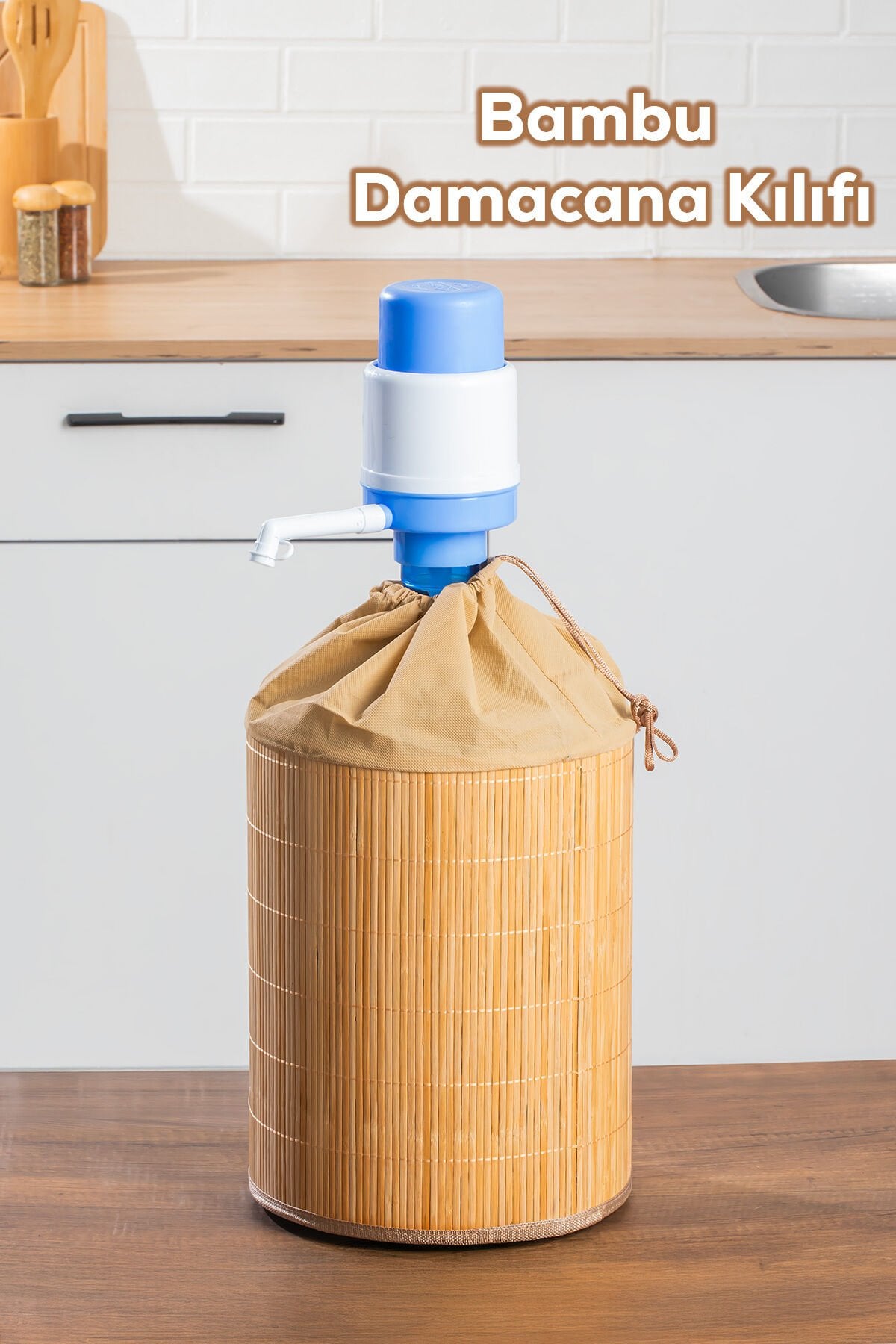 Porsima Pbt-592 Bambu Damacana Kılıfı Kumaş Korumalı İpli Hasır Kılıf 35*42cm 19 lt