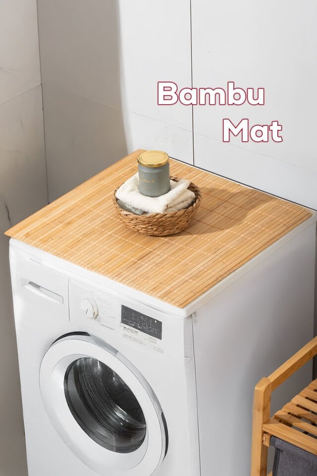 Porsima Pbt-374 Ahşap Koltuk Kenarı Matı Bambu Paspas Kaymaz Banyo Matı 45x70cm