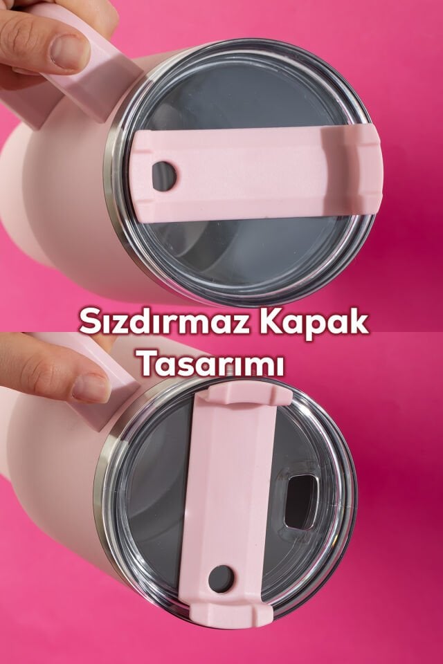 Perotti 17236-2 Colte V2 Paslanmaz Çelik Sporcu Termos Bardak Matara Pembe 1,2 Lt