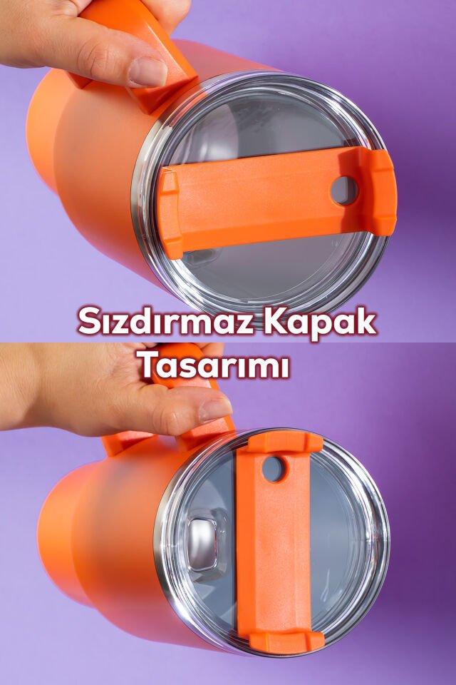 Perotti 17236-5 Colte V2 Paslanmaz Çelik Sporcu Termos Bardak Matara Turuncu 1,2 Lt