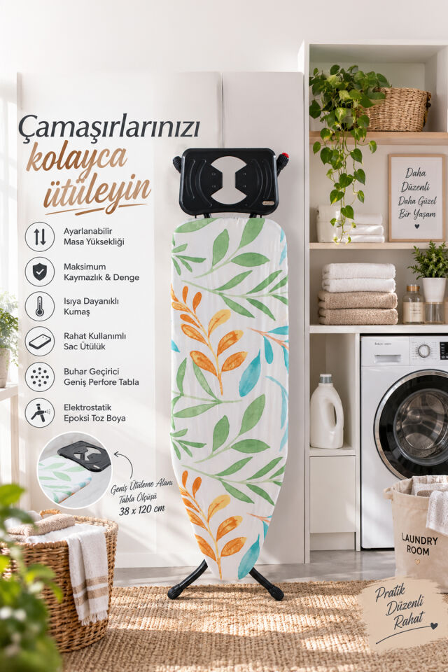 Perilla SBS15016-79 Alsu Orta Boy Ütü Masası Antrasit 30*97 cm