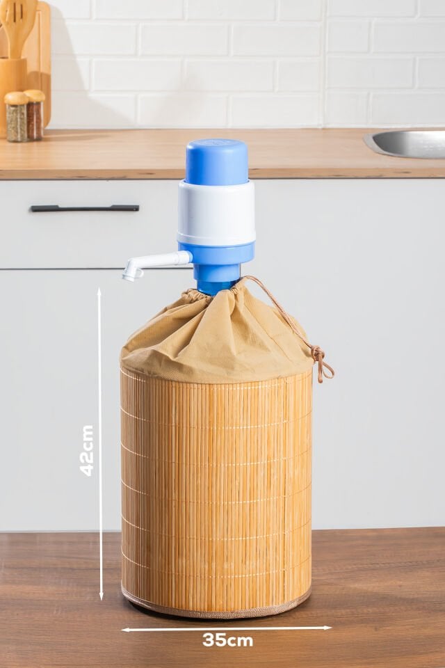 Porsima Pbt-592 Bambu Damacana Kılıfı Kumaş Korumalı İpli Hasır Kılıf 35*42cm 19lt