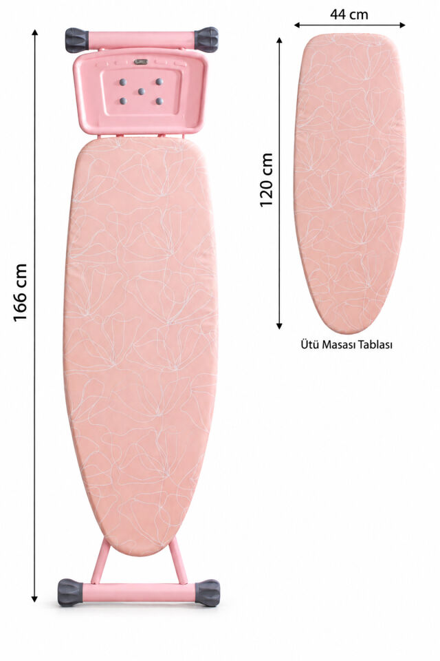 Perilla 15014-1 Liana Lüks Ütü Masası – Geniş Perfore Tablalı, Isıya Dayanıklı Kumaş & Kaymaz Ayaklı Ütü Masası (44x120 cm)