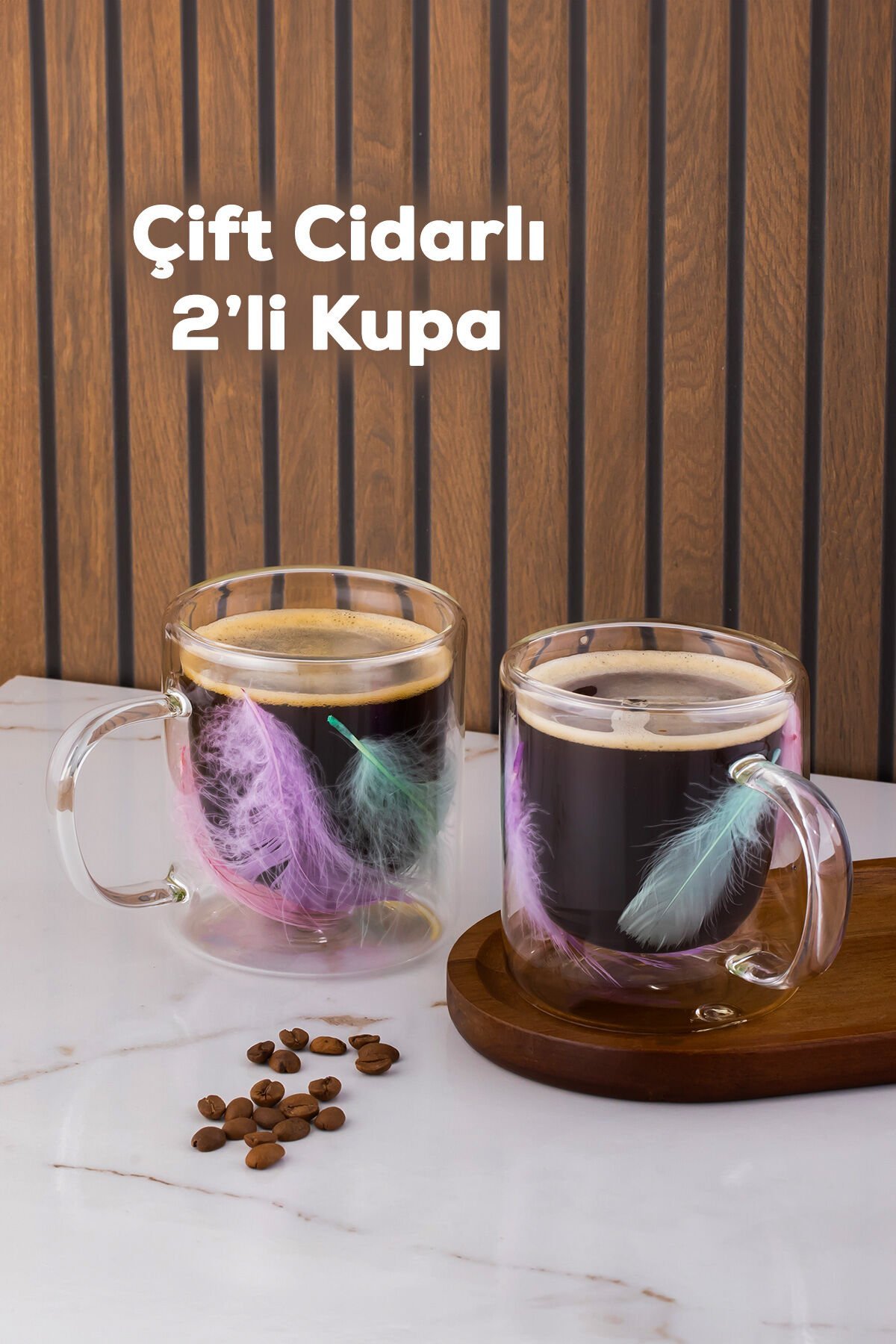 Perotti 16792 Double Feather Çift Cidarlı Kupa 2 Adet 300 ml