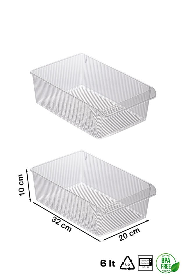 Porsima 3184 2li 6 Litre Dolap İçi ve Buzdolabı İçi Düzenleyici Banyo Mutfak Organizeri 20x32x7 cm
