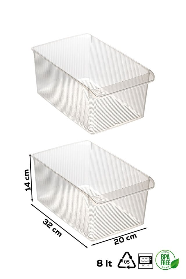 Porsima 3185 2li 8 Litre Dolap Içi Ve Buzdolabı Içi Düzenleyici Banyo Mutfak Organizeri 20x32x14 Cm