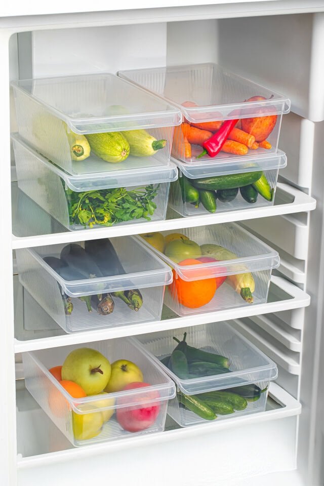 Porsima 3184 6'lı Kapaklı Dolap İçi ve Buzdolabı İçi Düzenleyici Banyo Mutfak Organizeri 6 Litre