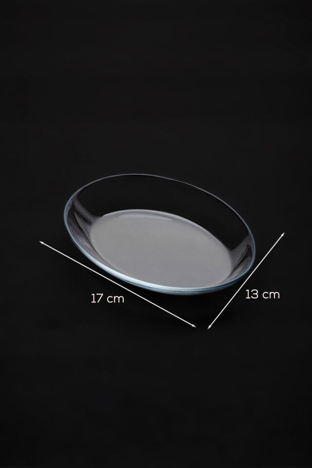 Paşabahçe 10356 6lı Oval Servis Tabak Seti - Şeffaf Cam Sunum Tabakları 17x13 cm