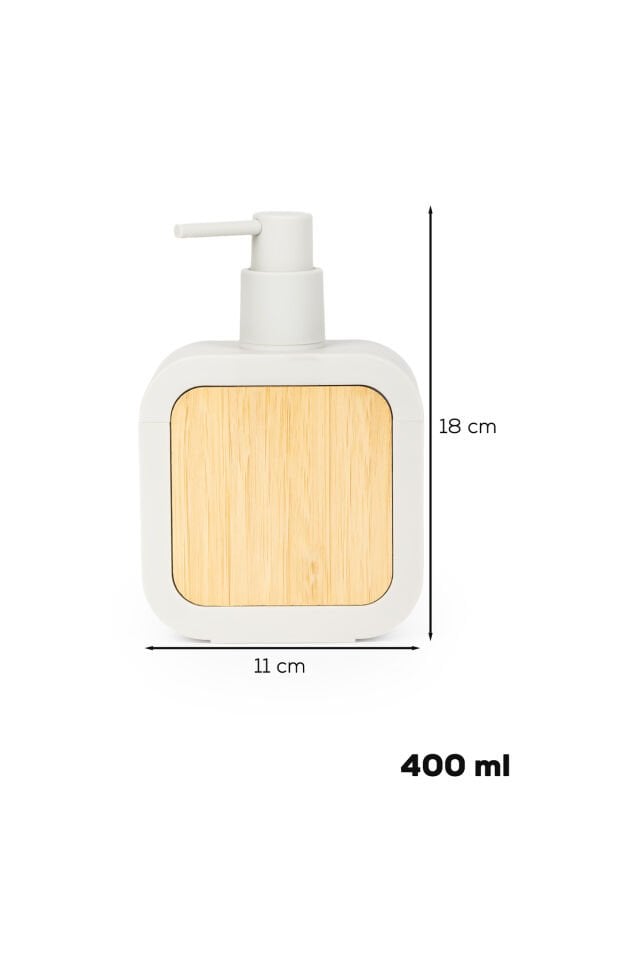 Porsima 3151 Banyo ve Mutfak Sıvı Sabunluk 400ML Taupe-Ahşap