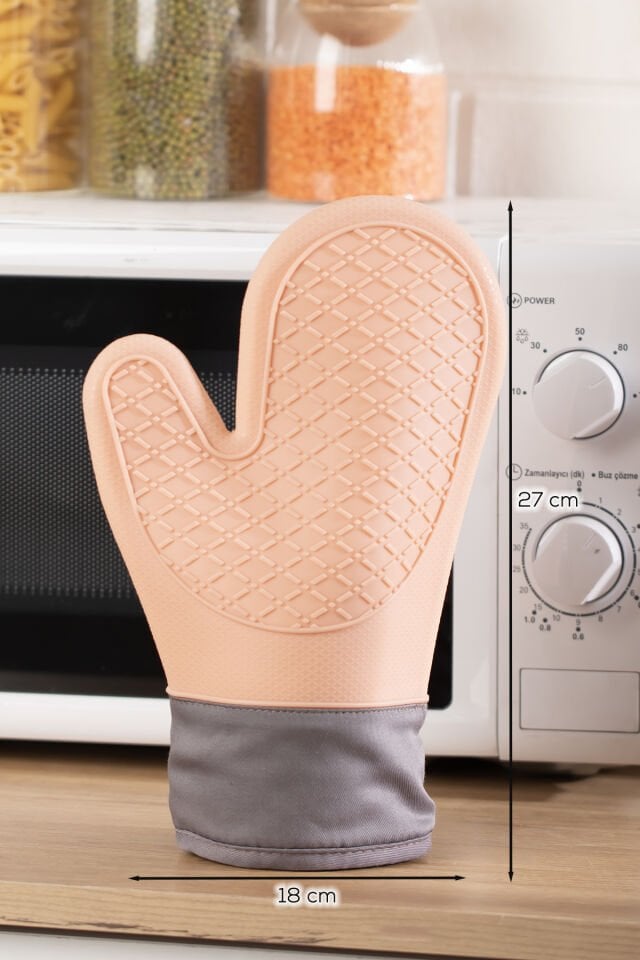 Porsima 3137-1 Silikon Yanmaz Yapışmaz Fırın Eldiveni Pudra