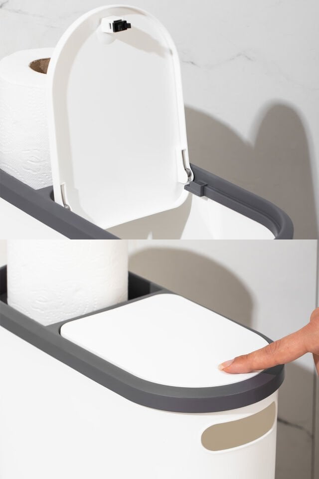 Porsima M-325 Çöp Kutusu Banyo Mutfak Çöp Kovası Kapaklı Banyo Çöp Kovası 10 Lt