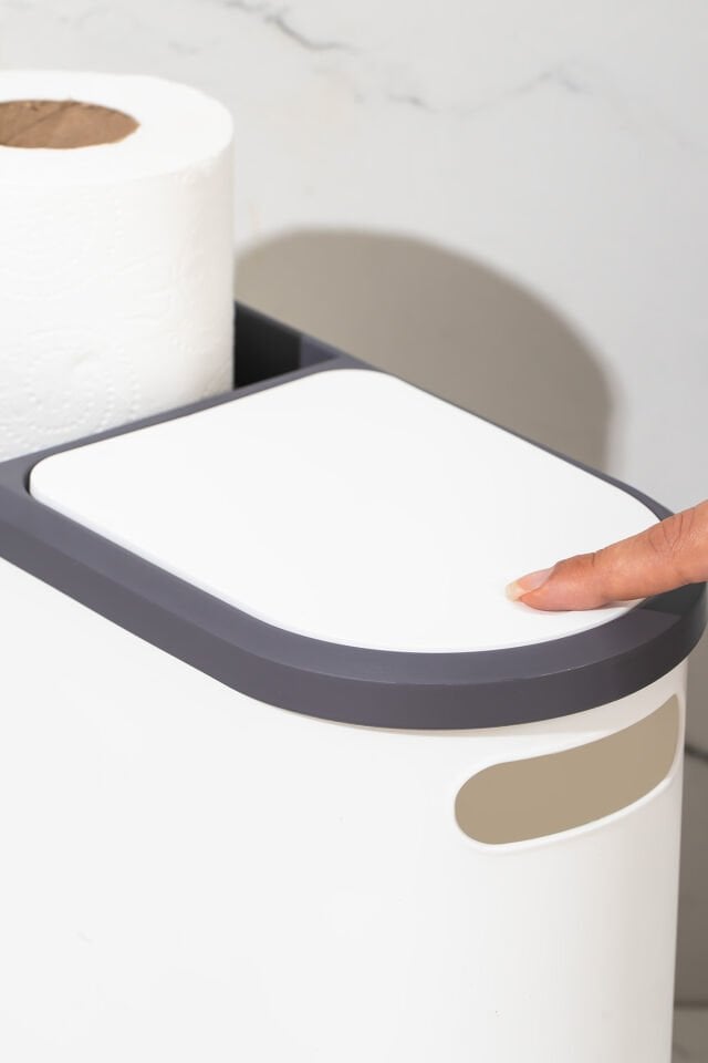 Porsima M-325 Çöp Kutusu Banyo Mutfak Çöp Kovası Kapaklı Banyo Çöp Kovası 10 Lt