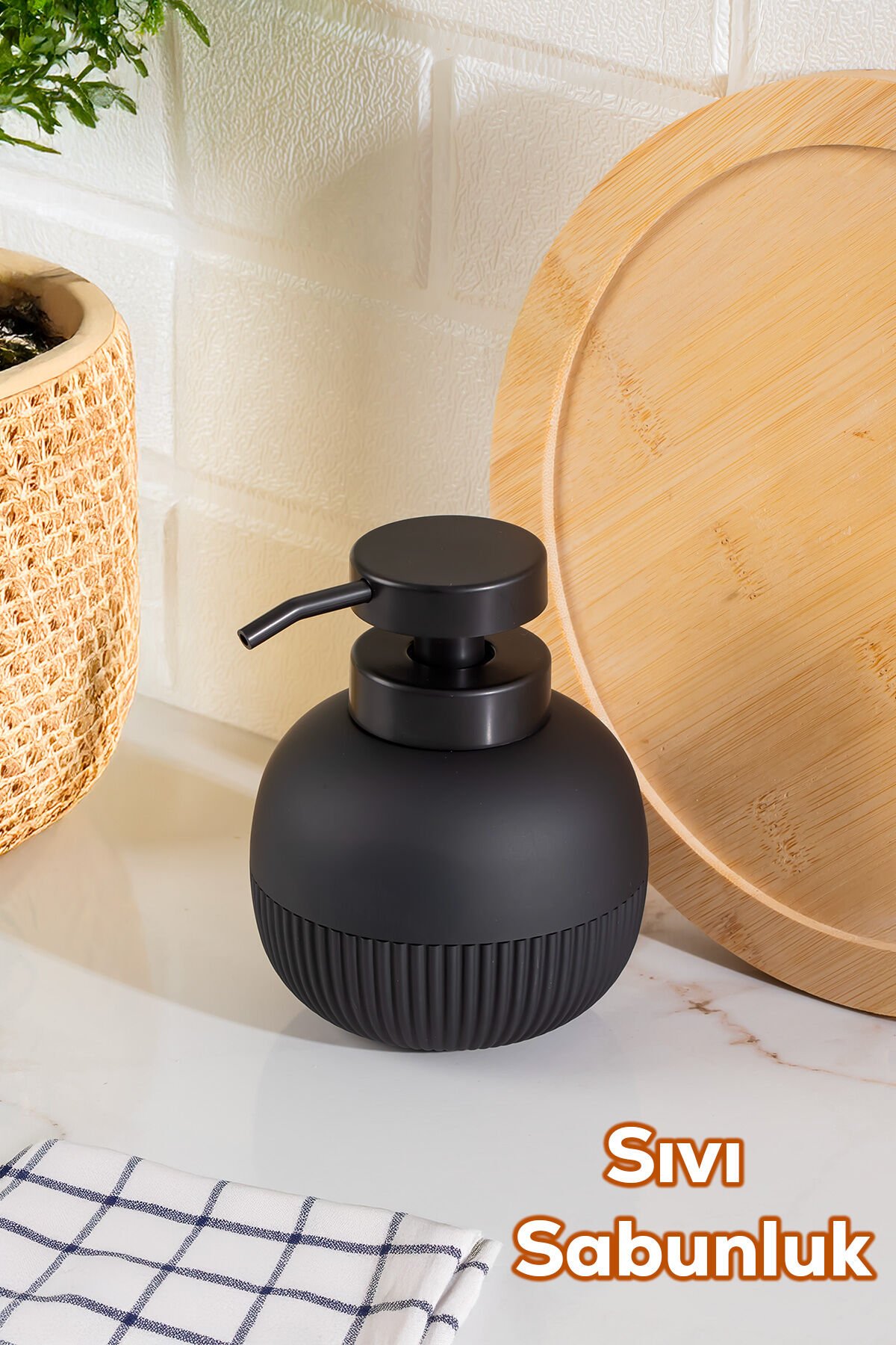 Porsima 3118 Banyo ve Mutfak Sıvı Sabunluk 450ML Siyah
